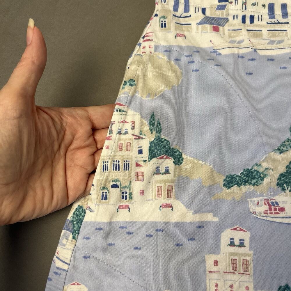J. JILL Womens XS Stretch A-Line Skirt Pockets Coastal Mediterranean Italy - Picture 3 of 7